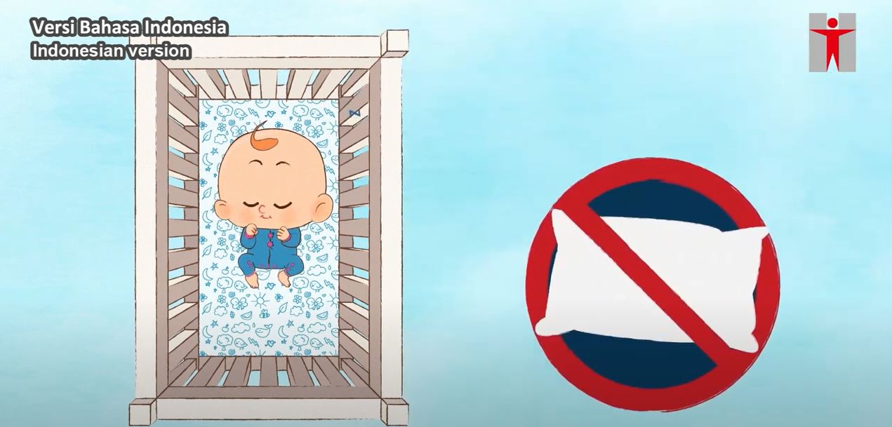 嬰兒安全睡姿與環境 時刻緊記全靠你(印尼語)
